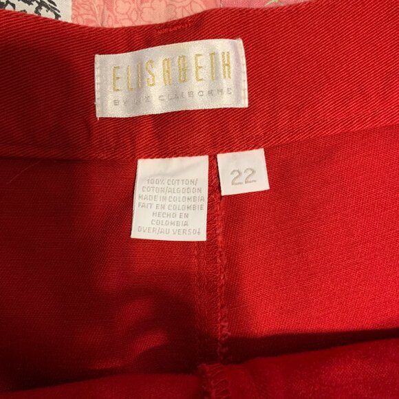 Elisabeth by Liz Claiborne Women's Red Wide Leg Shorts, Size 22 - Picture 4 of 4